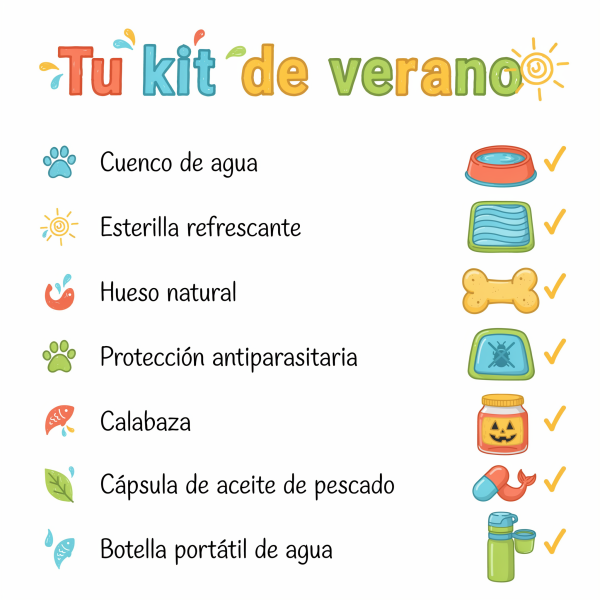 kit esencial de perros en verano